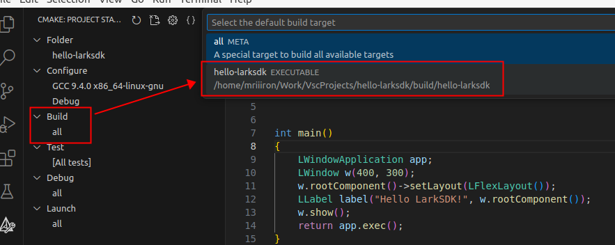 vscode-cmake-build-target